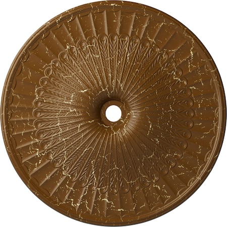 Ekena Millwork Galveston Medallion (Canopies up to 5 7/8"), 51"OD x 3 5/8"ID x 3 3/8"P, Smokey Topaz Crackle CM51GLSTC